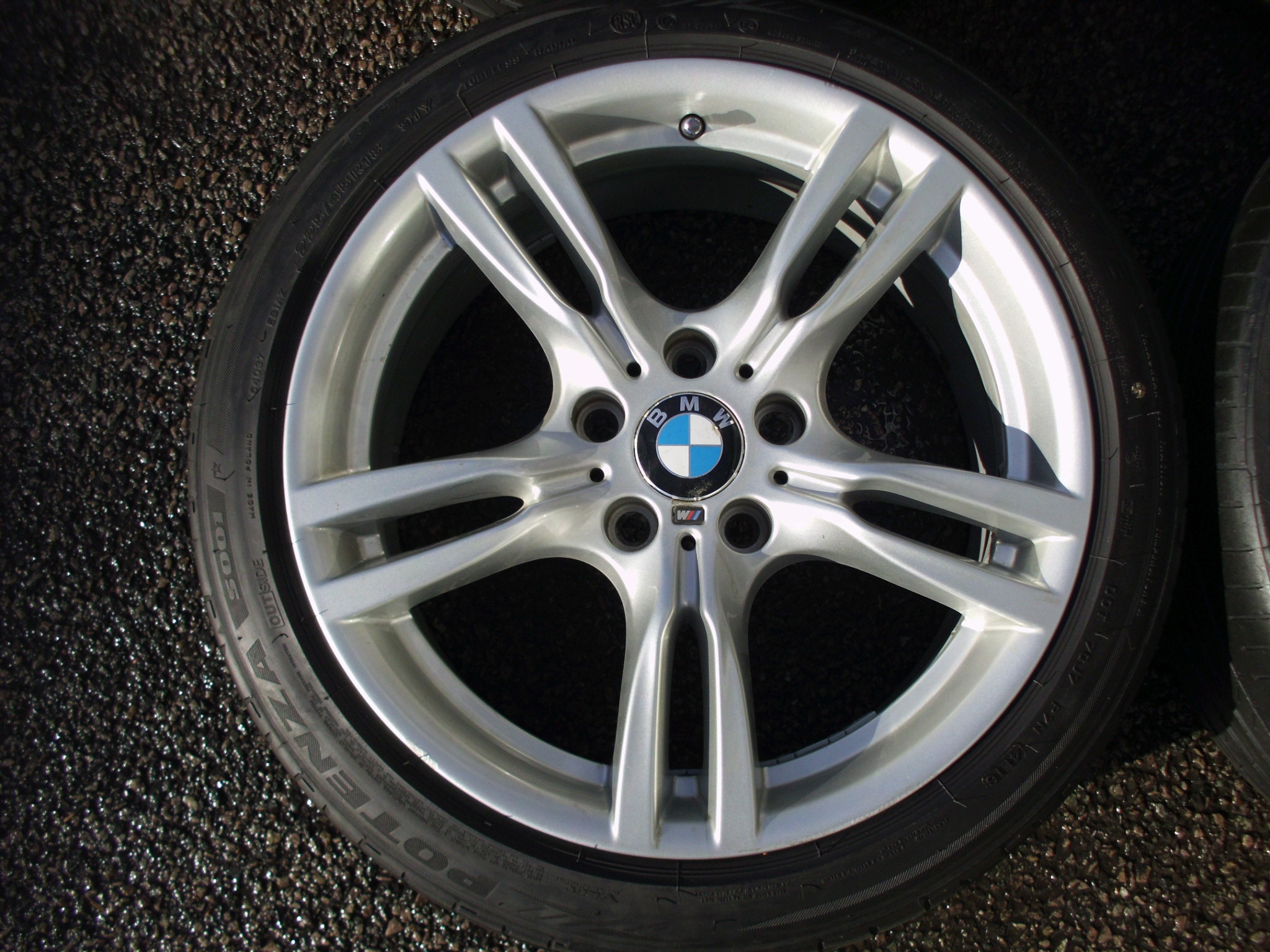 USED 18" GENUINE BMW STYLE 400 M SPORT ALLOY WHEELS, WIDER REARS, GC, INC RUNFLAT TYRES